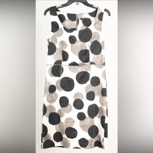 Ann Taylor Women’s Dress 6 Black Gray White A Line Sleeveless Stretch Lined